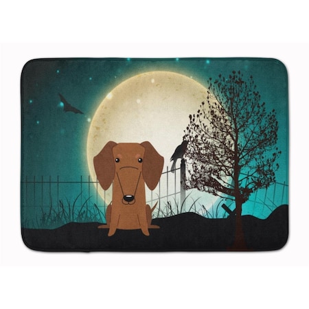 Carolines Treasures Halloween Scary Dachshund Red Brown Machine Washable Memory Foam Mat BB2320RUG